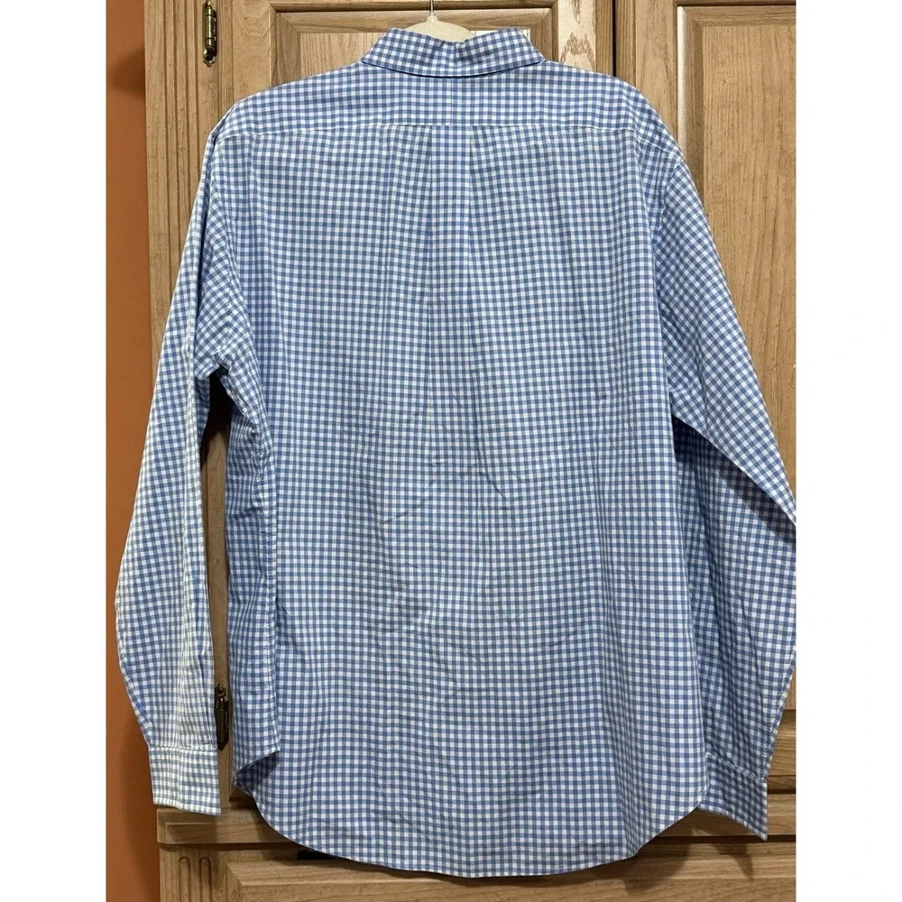 Vintage Ralph Lauren Long Sleeve Shirt Mens XL Classic Fit Blue Gingham Check